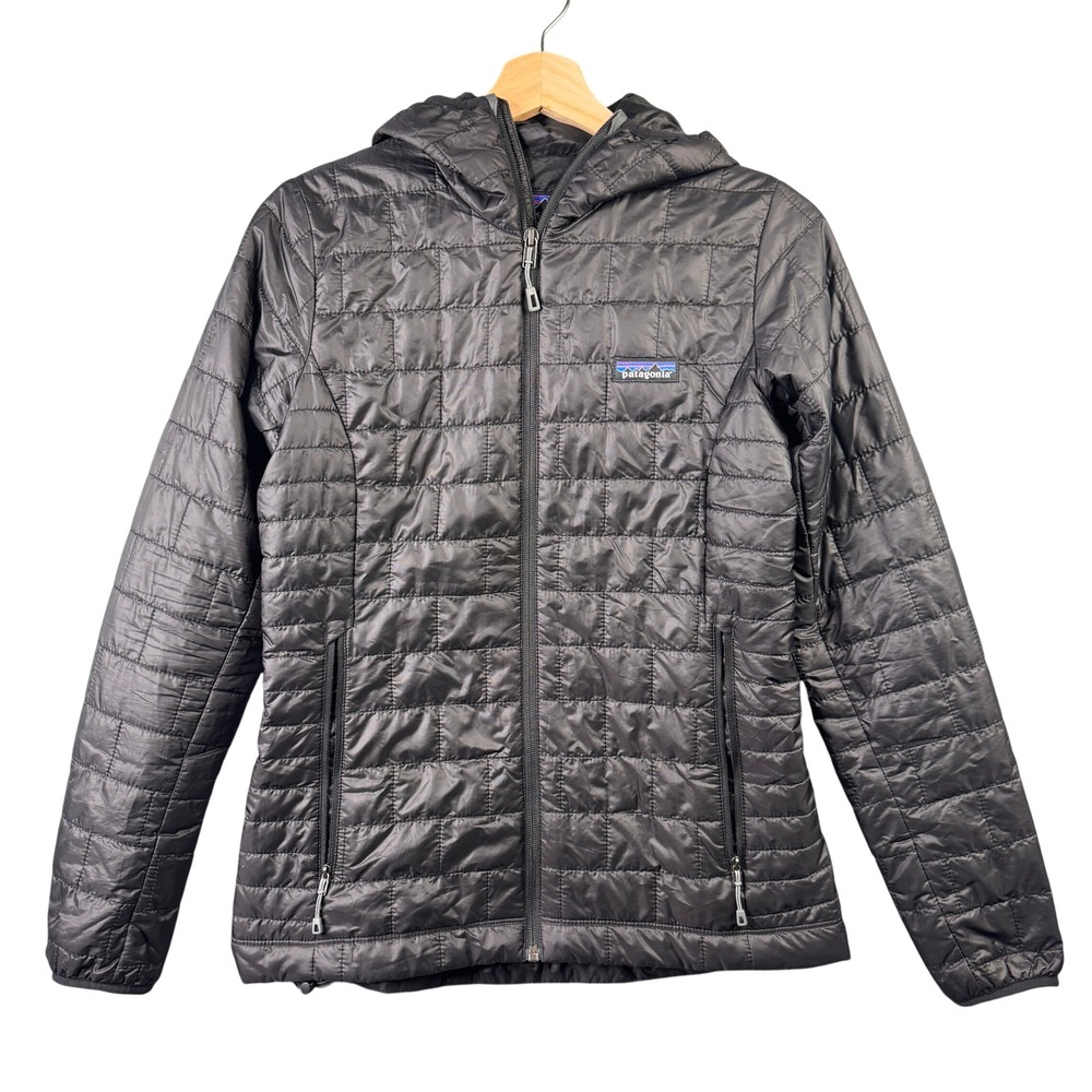 Patagonia Womens Nano Puff Hoody Black Insulated Puffer Jacket Size XS 84227